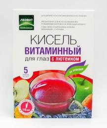 Кисель для глаз витаминный с лютеином Леовит 5 пакетиков по 18г