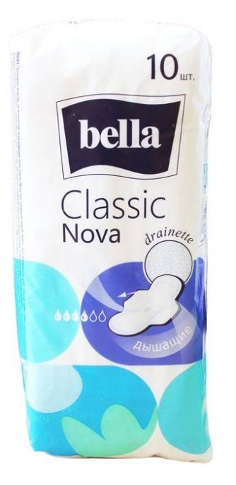 Прокладки Bella Белла Белая линия Nova Classic Drainette Air 10шт