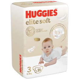 Подгузники Huggies Хаггис Элит Софт 3 от 5 до 9кг 21шт