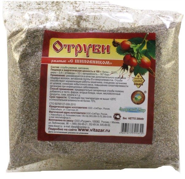 Отруби Ржаные с шиповником 200г