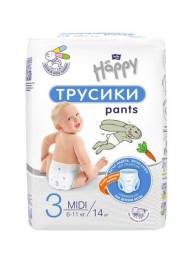 Подгузники Bella Happy ТРУСИКИ Midi от 6 до 11кг 14шт
