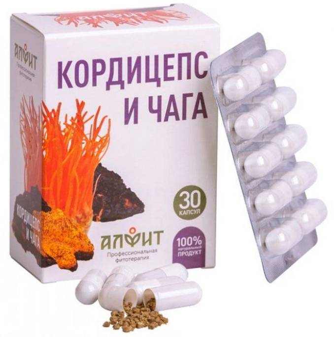 Кордицепс и чага 30 капсул