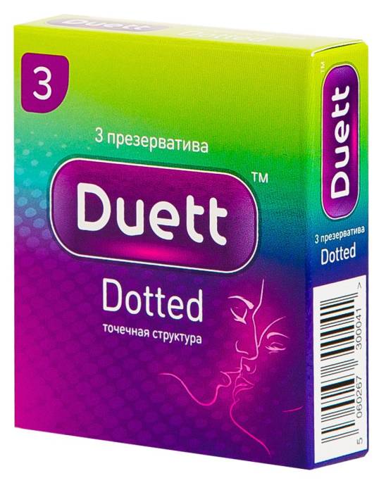 Презервативы DUETT Dotted с точками 3 шт