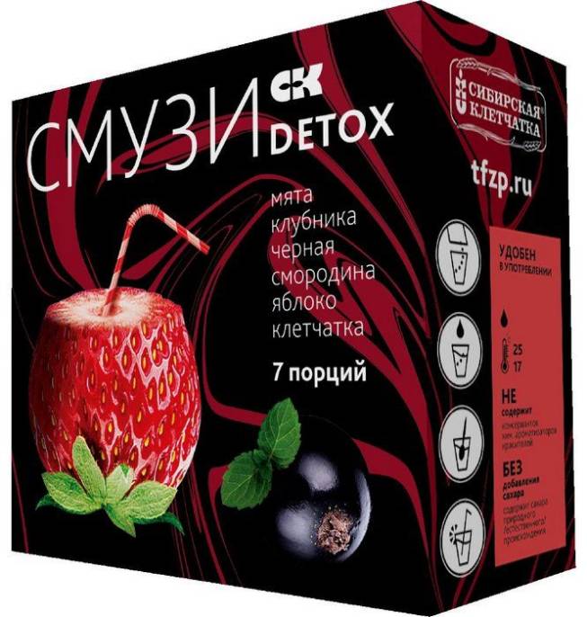 Смузи СК DETOX мята клубника черная смородина яблоко 12 гр 7 пакетиков