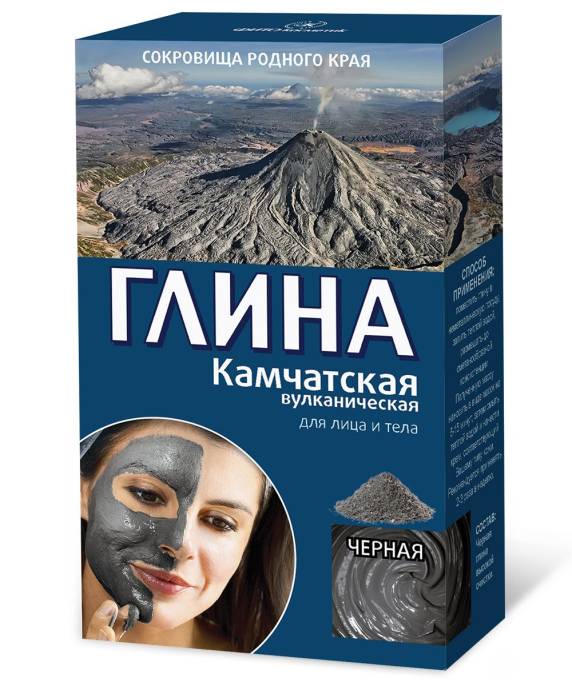 Глина Черная Камчатская вулканическая Фитокосметик 100г