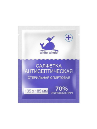 Салфетка спиртовая White whale стерильная 135х185мм 1шт