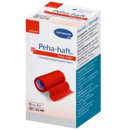 Бинт PEHA HAFT эластичный самофиксир красный 4м*10см