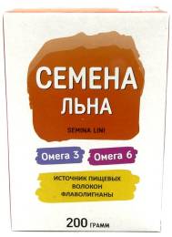 Льна семя 200г коробка БАД