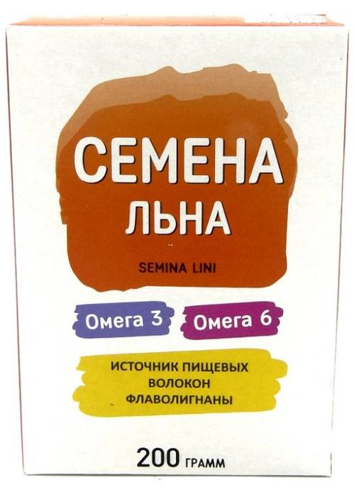 Льна семя 200г коробка БАД