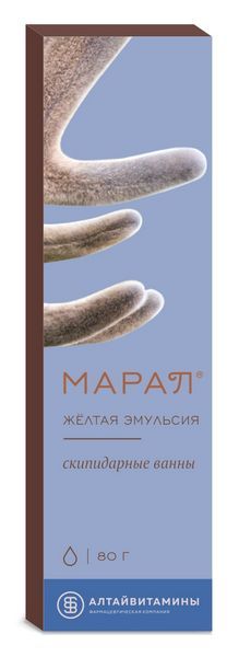 Марал Скипидарные ванны концентрат желтая эмульсия 80г