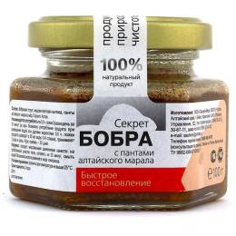 Секрет бобра с пантами на меду «Восстановление», 100 гр.