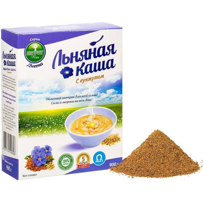 Каша льняная «Алфит Плюс» с кунжутом, 400 гр.