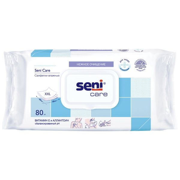 Салфетки влажные Bella Seni Care с витамином Е 80шт