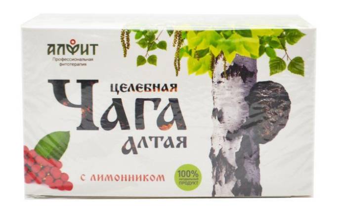 Чага Алтая с лимонником чайный напиток 20 пакетиков по 2г