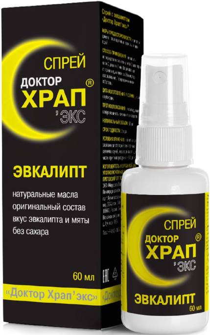 Доктор Храп экс эвкалипт и мята спрей 60 мл