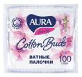 Ватные палочки аура бьюти 100шт пакет