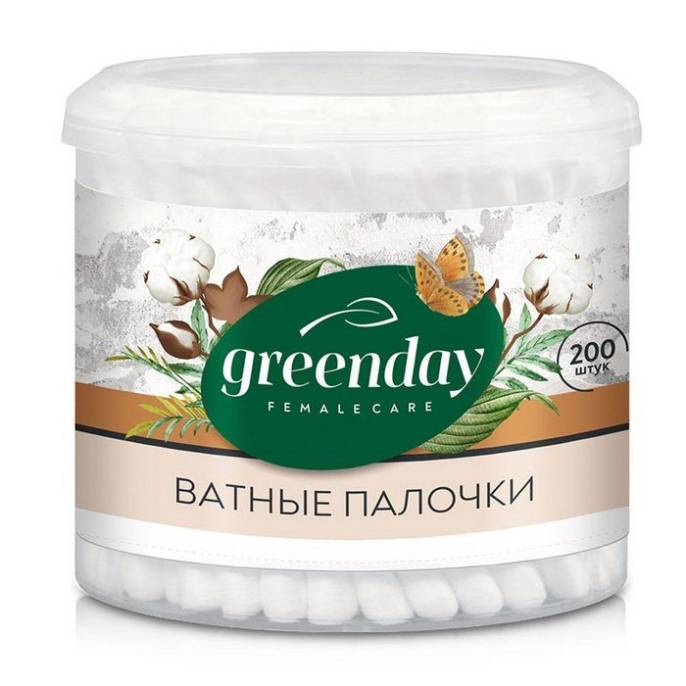 Ватные палочки GREEN DAY банка 200шт