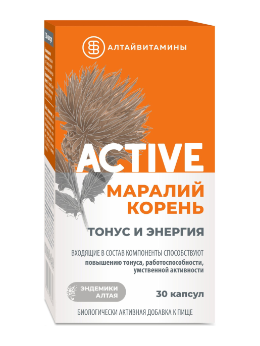 Маралий корень Active тонус и энергия 30 капсул