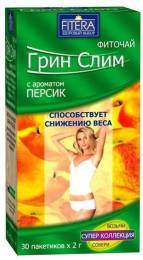 Фиточай Грин Слим с персиком 30 пакетиков по 2г