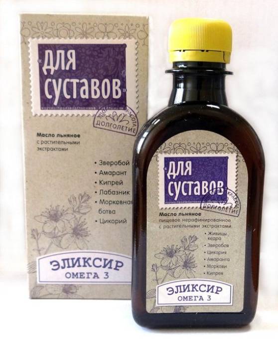 Масло льняное Эликсир Омега 3 для суставов 200мл