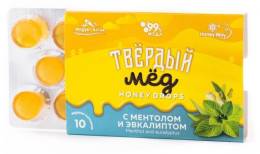 Твердый мед Карамель медовая Ментол и эвкалипт 30г