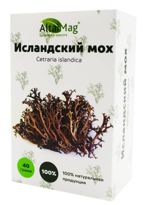 Исландский мох Цетрария трава от кашля 40г