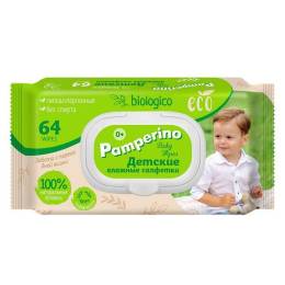 Салфетки влажные Памперино Детские Eco biologico 64шт