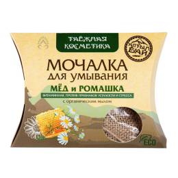 Мочалка льняная для умывания мед и ромашка 60г