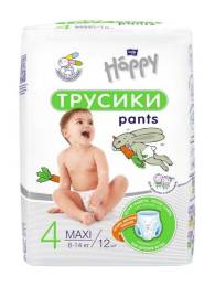 Подгузники Bella Happy ТРУСИКИ Maxi от 8 до 14кг 12шт