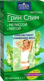 Фиточай Грин Слим с мятой и мелиссой 30 пакетиков по 2г