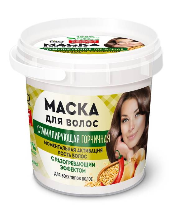 Народные рецепты Маска для волос Стимулирующая горчичная 155мл
