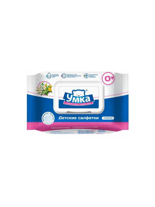 УМКА Салфетки детские экстракт ромашки и череды 120шт