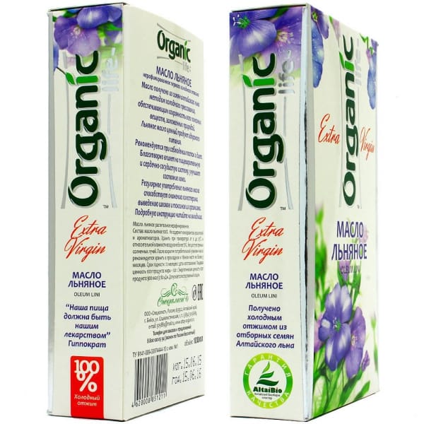 Льняное масло «Organic life» для сердца и сосудов, 100 мл