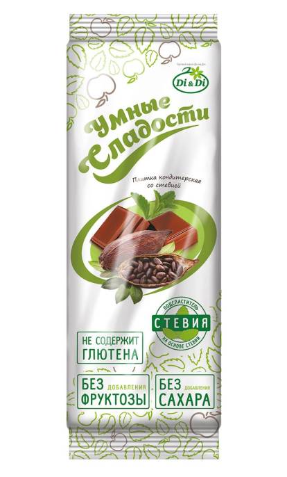 Шоколад Плитка Умные сладости на стевии 90 г