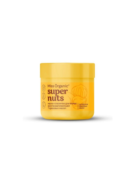 Маска спасение для волос Super nuts Восстанавливающая Miss Organic 140мл