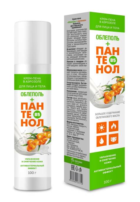 Облеполь Пантенол крем пена 100г