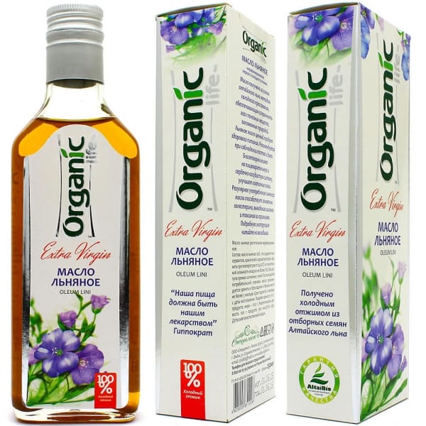 Льняное масло «Organic life» для сердца и сосудов, 250 мл