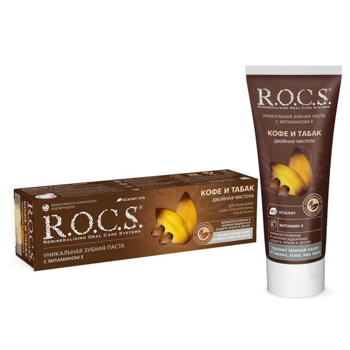 ROCS Рокс Зубная паста Кофе для Табак 74г