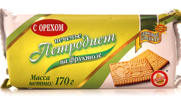 Печенье Петродиет с орехом на фруктозе 170г