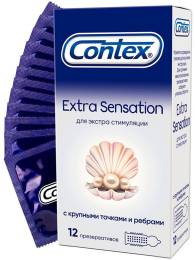Презервативы Contex Extra Sensation с точками и ребрами 12шт