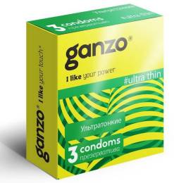 Презервативы GANZO Ultra thin ультра тонкие 3 шт