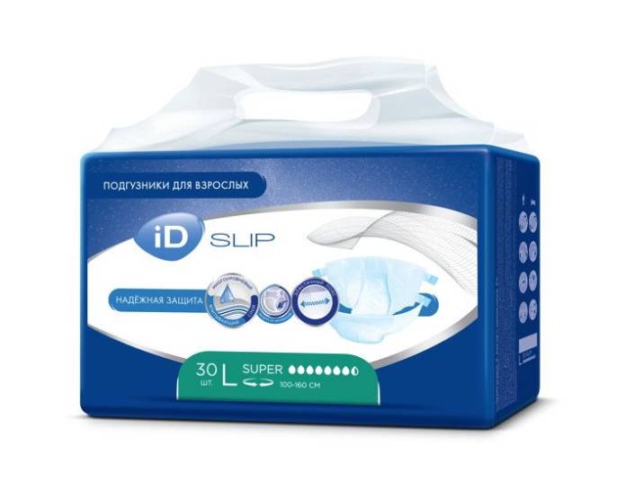 Подгузники для взрослых iD SLIP L 30шт