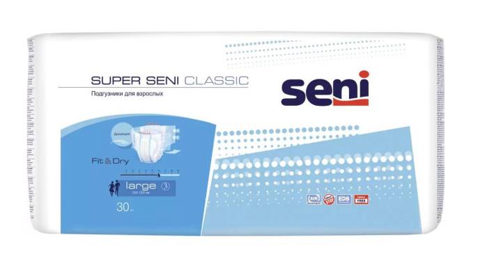 Подгузники Super Seni классик для взрослых Large 30шт