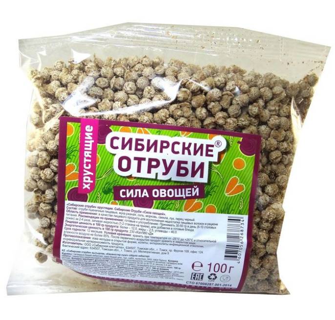 Отруби Пшеничные Хрустящие Сила Овощей пакет 100г